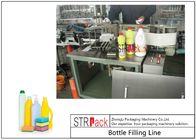 Ligne de remplissage de bouteilles de décapant avec l'anti remplisseur corrosif de bouteille de gravité et la machine de capsulage rotatoire