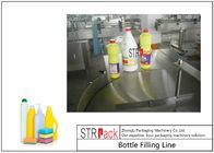 Ligne de remplissage de bouteilles de décapant avec l'anti remplisseur corrosif de bouteille de gravité et la machine de capsulage rotatoire