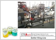 Ligne remplissante liquide automatique industrielle avec la machine de remplissage de piston et l'étiqueteur automatique de bouteille