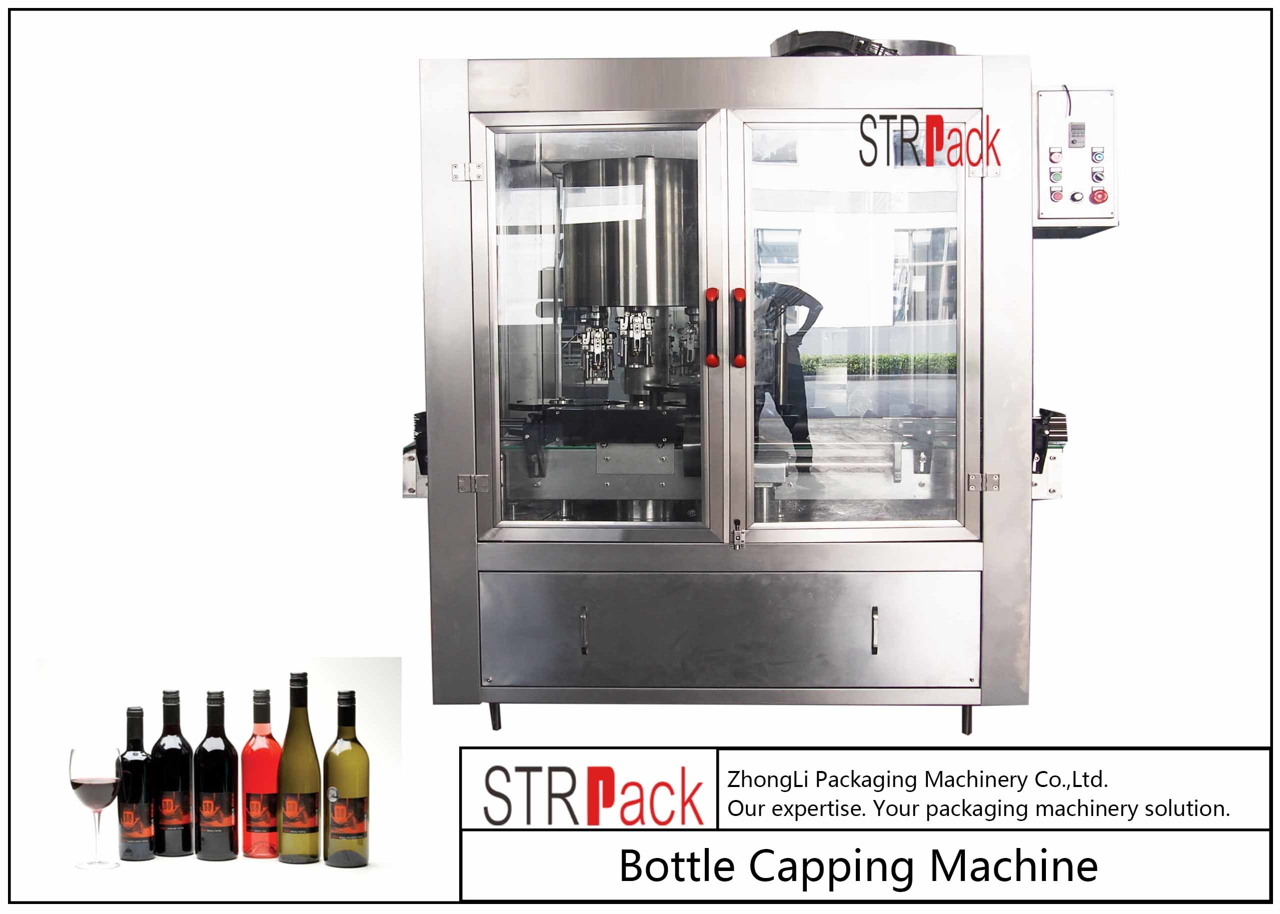 Têtes de capsulage électriques de rabattement rotatoires de la machine 6 de ROPP pour les bouteilles en aluminium de chapeau