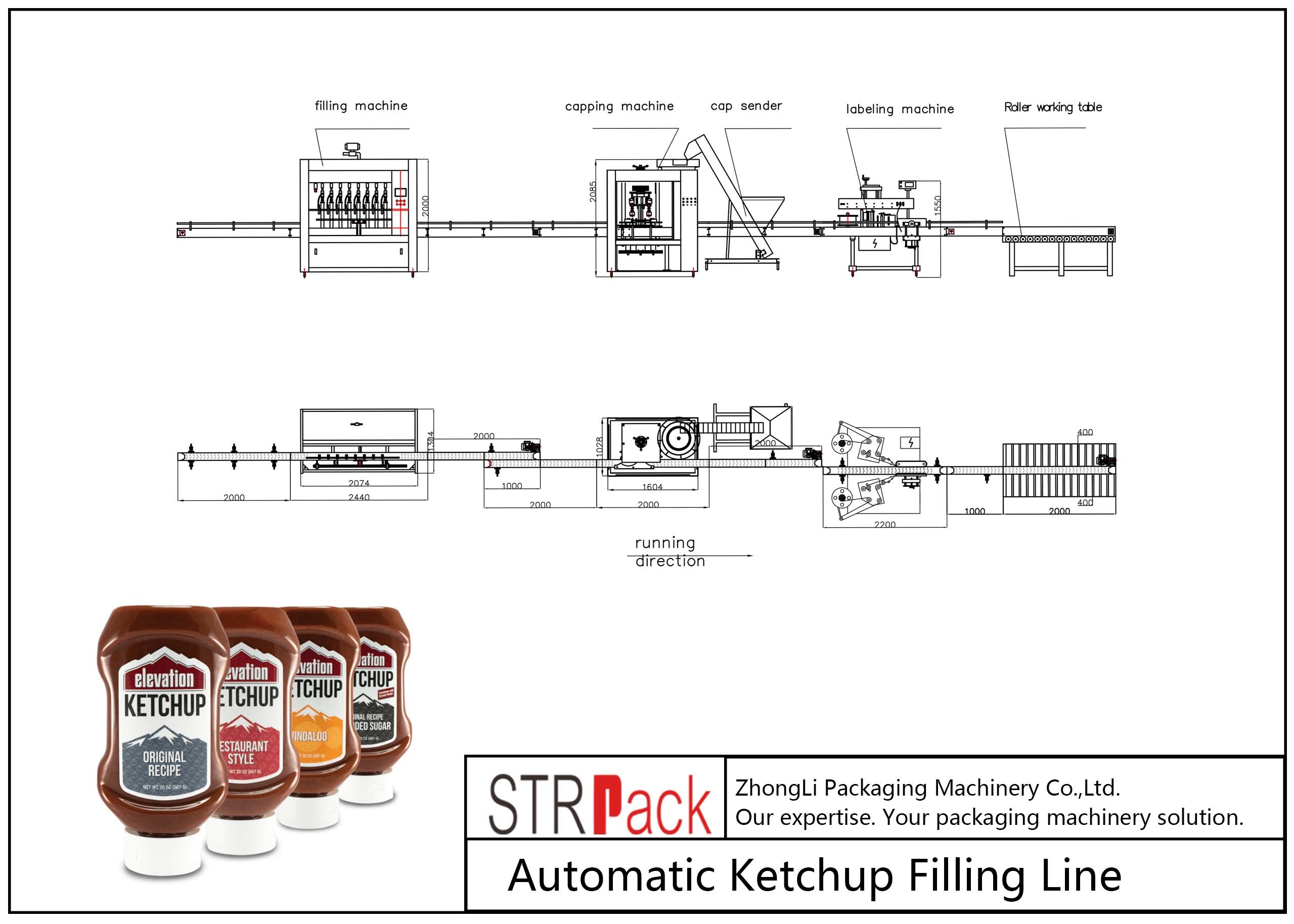 Ligne 16 grande vitesse de remplissage de bouteilles de sauce à confiture de machine de remplissage de ketchup de têtes