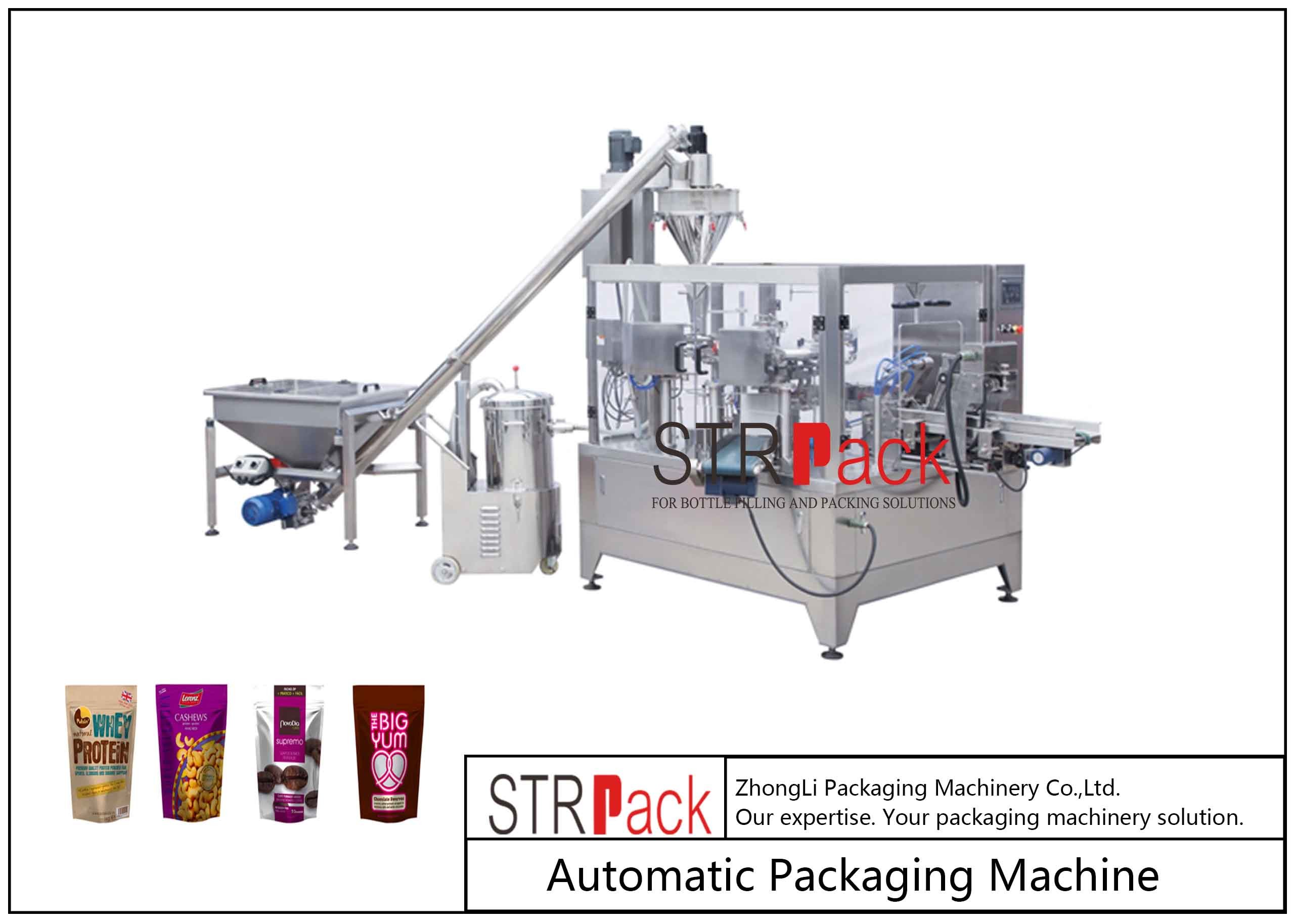 Machine à emballer zip-lock rotatoire automatique de poudre de café de thé de lait de cacao de Snus de blé de sac