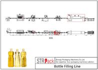 Ligne de remplissage de l'huile 1L-5L de table avec la machine de remplissage servo, machine de capsulage, machine à étiquettes, machine de rétrécissement d'emballage de douille