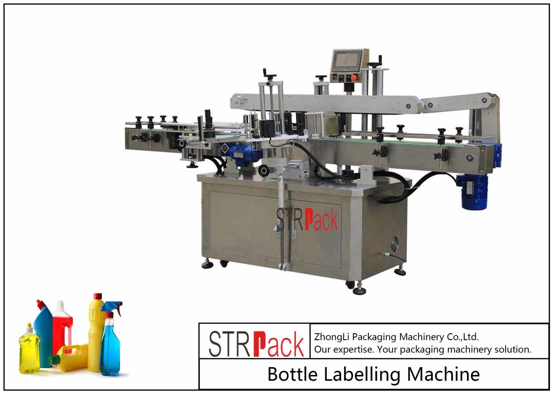 Machine à étiquettes de bouteille durable de grande capacité pour les bouteilles plates détersives