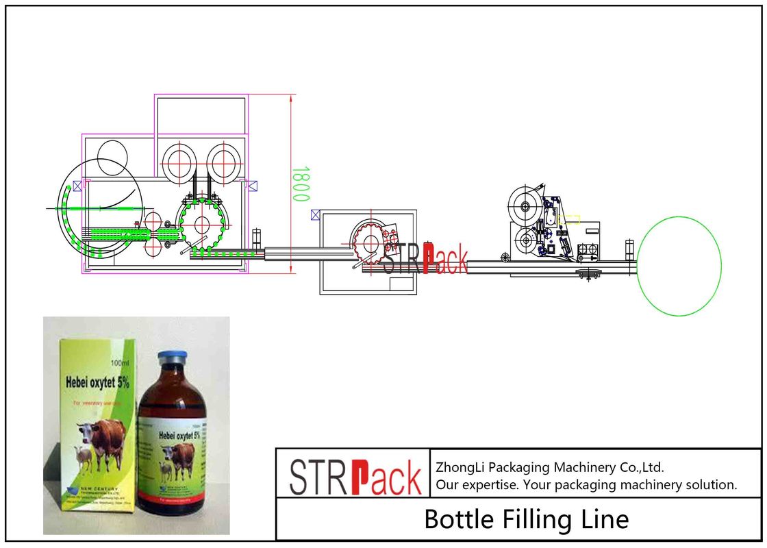 Ligne de remplissage de bouteilles de liquide de médecine vétérinaire/ligne liquide de machine remplissage de bouteille