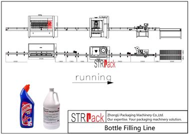 Ligne automatique de remplissage de bouteilles capacité de 2000-5000 BPH pour le liquide de décapant de toilette